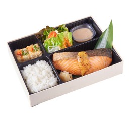 เบนโตะปลาแซลมอนย่างซอสไซเกียว