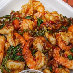 ข้าวกระเพรากุ้งโคตรเด็ด