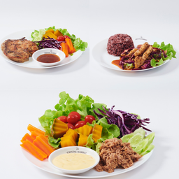 ทริปเปิ้ลฮิต สเต็กไก่ + ข้าวยำไก่แซ่บ + สลัดทูน่า