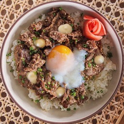ginger pork rice bowl