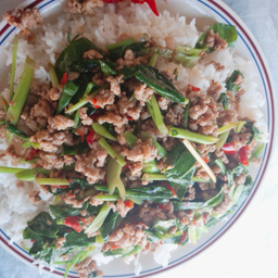 ผัดบุ้งหมูสับ