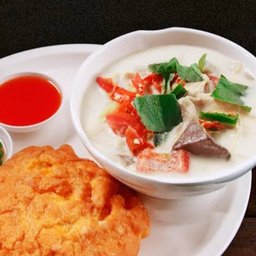 ข้าวไข่เจียว ต้มข่าไก่