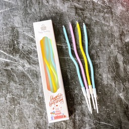 เทียนวันเกิดแบบเกลียว (สีพาสเทลคละสี)