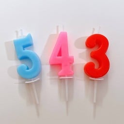 เทียนวันเกิดตัวเลข (คละสี)