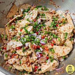 ลาบวุ้นเส้นหมูสับหมูยอ