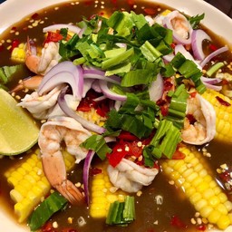 ยำข้าวโพดกุ้ง