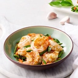 กุ้งผัดพริกขี้หนูสวน