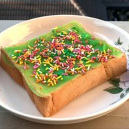 ปังปิ้งเนย+สังขยา+เม็ดสี