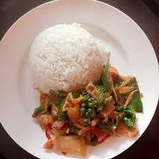 ข้าวราดผัดฉ่าหมูชิ้น