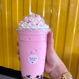 ชานมกุหลาบปั่น +วีปครีม