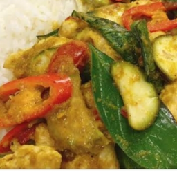 แกงเขียวหวานหมู,ไก่ราดข้าว