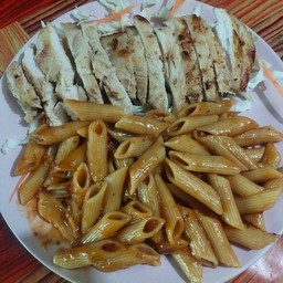 มักกะโรนี+ไก่ย่าง