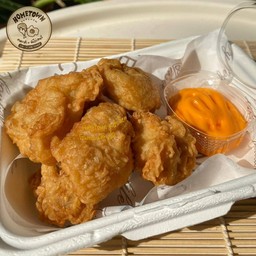 ไก่ทอดซอสดิปชีส ซาวครีม (ใช้ไก่ไม่มีกระดูกทอดกรอบ)