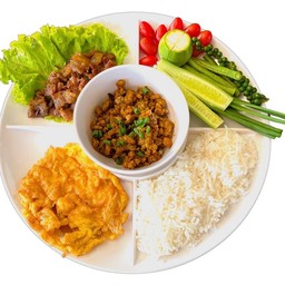 ชุดข้าว+คั่วกลิ้ง+หมูหวาน