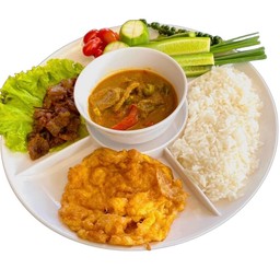 ชุดข้าว+พะแนงหมู+ไข่เจียว