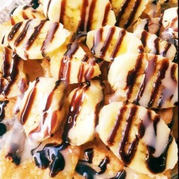 โรตี แป้ง2ลูก กล้วยหอม ราดช็อค