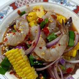 ยำข้าวโพดกุ้ง