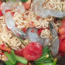 ตำมาม่ากุ้งสด+ปลาร้า