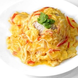 ข้าวไข่ข้นกุ้ง+ปูอัด