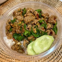 Rice Topped With Stir-Fried Pork And Basil