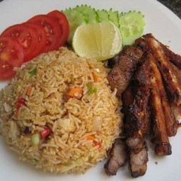 ข้าวผัดไก่ย่างแจ่ว+ไข่ดาว