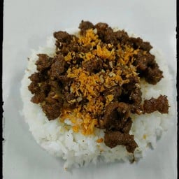 ข้าวเนื้อสับกระเทียม ห่อกระดาษ