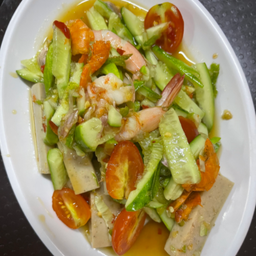 ตำแตงหมูยอ กุ้งสดปลาร้า