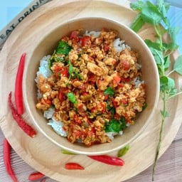 กะเพราหมูสับ(ราดข้าว)