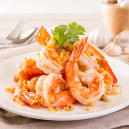 ข้าวกุ้งเต้าหู้ไข่กระเทียมพริกไทย