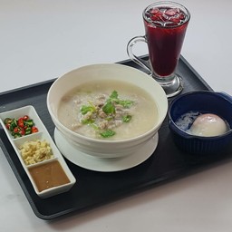 ชุดข้าวต้มหมู+ไข่ออนเช็น+น้ำ