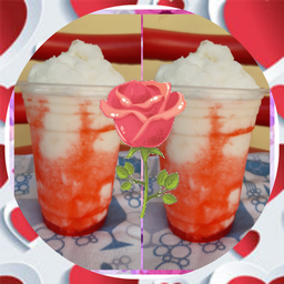 ลิ่นจี่ปั่น สตรอเบอรี่2แก้ว118฿