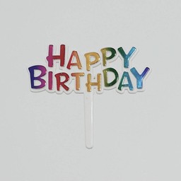 ป้าย Happy Birthday เล็ก (สีรุ้ง)