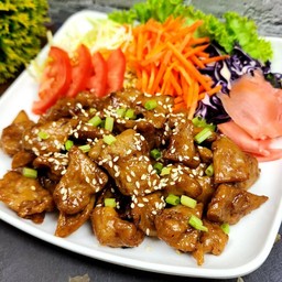 หมูซอสเทอริยากิ (กับข้าว)