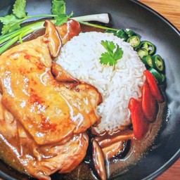 ข้าวหน้าไก่ น่องสะโพก