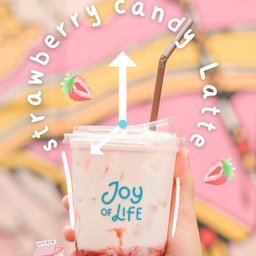 Strawberry candy latte