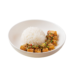 ข้าวหมูกรอบคั่วพริกเกลือ