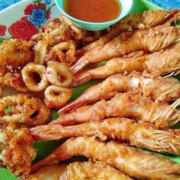 กุ้ง + หมึก ชุบแป้งทอด (รวม)