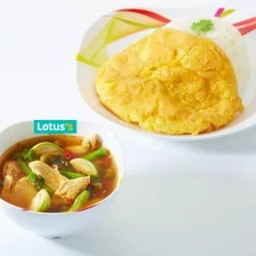 ข้าวไข่เจียว+แกงป่า
