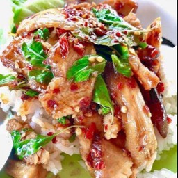 กะเพราคอหมูย่าง