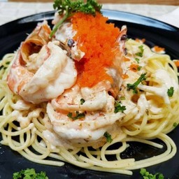 สปาเก็ตตี้อัลเฟรโด้กุ้ง+ไข่กุ้ง