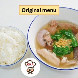 เกาเหลาเลือดหมูตำลึง + ข้าวเปล่า (Original)