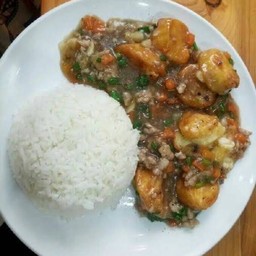 ข้าวราดเต้าหู้ทรงเครื่องหมูสับ+ไข่ดาว