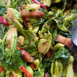 ผัดแขนงหมูกรอบ