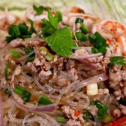 ลาบวุ้นเส้น หมูสับ+กุ้ง