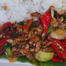 ผัดพริกหมูสับ - หมูชิ้น