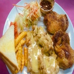 สเต็กหมู 2และไก่สะโพกย่าง 2