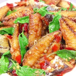 ปลาทูผัดพริกโหระพา