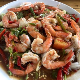 ยำปลาร้ากุ้งสุก 13-16 ตัว