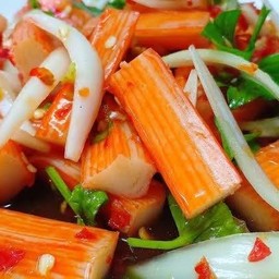 ยำปูอัด       (ใส่แต่ปูอัด +หมูสับ)