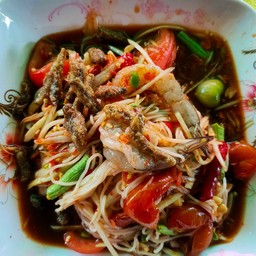 ึตำซั่วโคราชกุ้งสด+ปลากรอบ